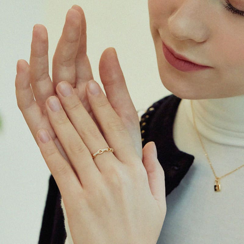 Shertz Twinkle Cubic Chain Ring (14k)