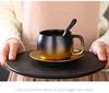 Creative Gradient Ceramic Coffee Cup Pulling Gold, Rough Surface, Set of Simple English Cups of Tea, Latte, Coffee, Coffee and Slippers.