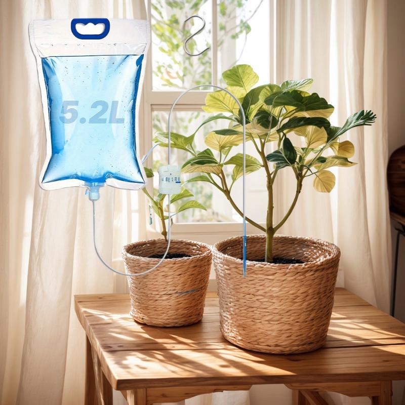 1 Pezzo 5.2L/6.5L Dispositivo di Irrigazione Automatico Borsa per Irrigazione Piante Controllo del Flusso di Gocciolamento dell'Acqua Borsa d'Acqua Gocciolatore per Viaggi Pigri