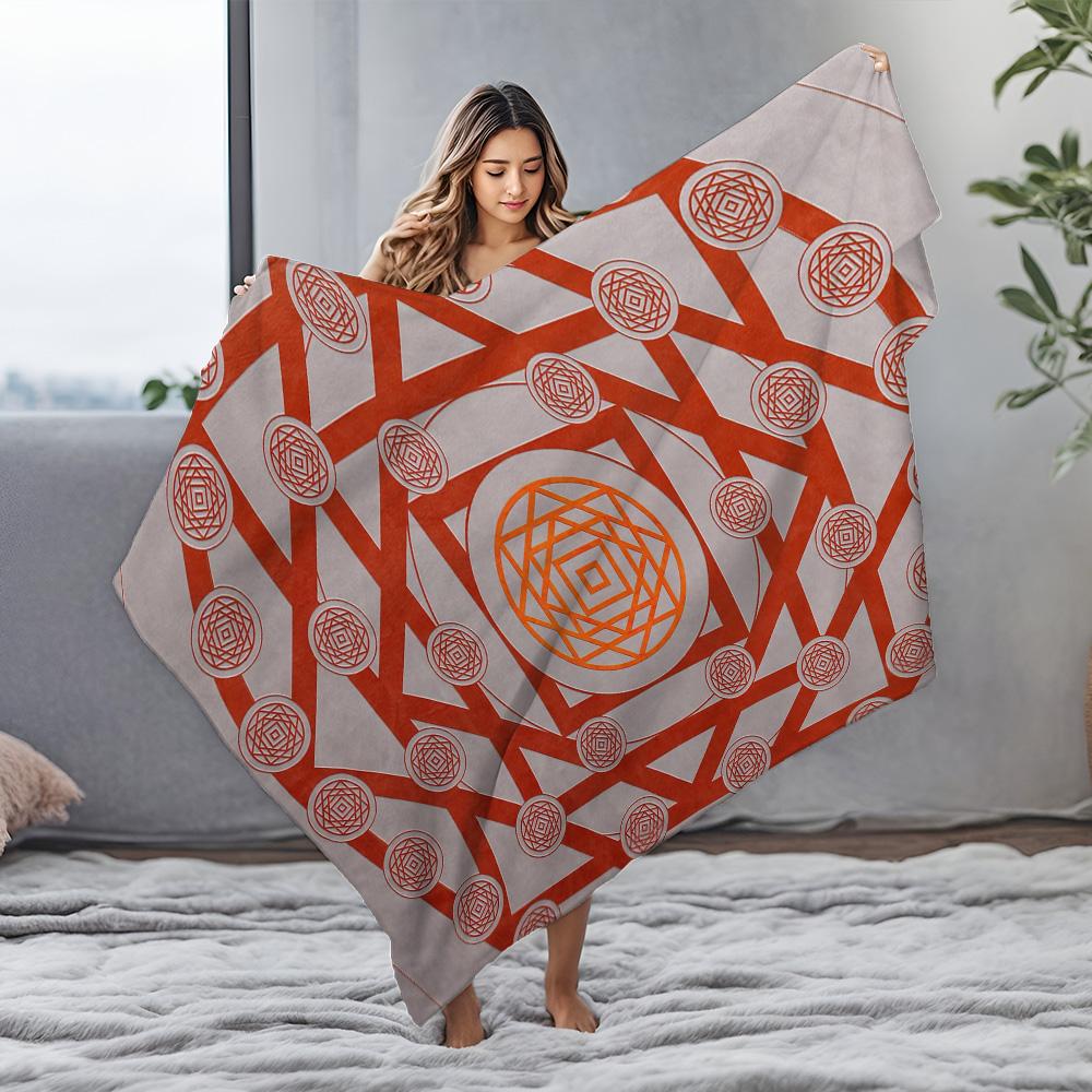 Geometrische Mandala Fleece-Decke Psychedelisches Muster Überwurfdecke Bohemian Bettbezug Heimdekoration Geschenk