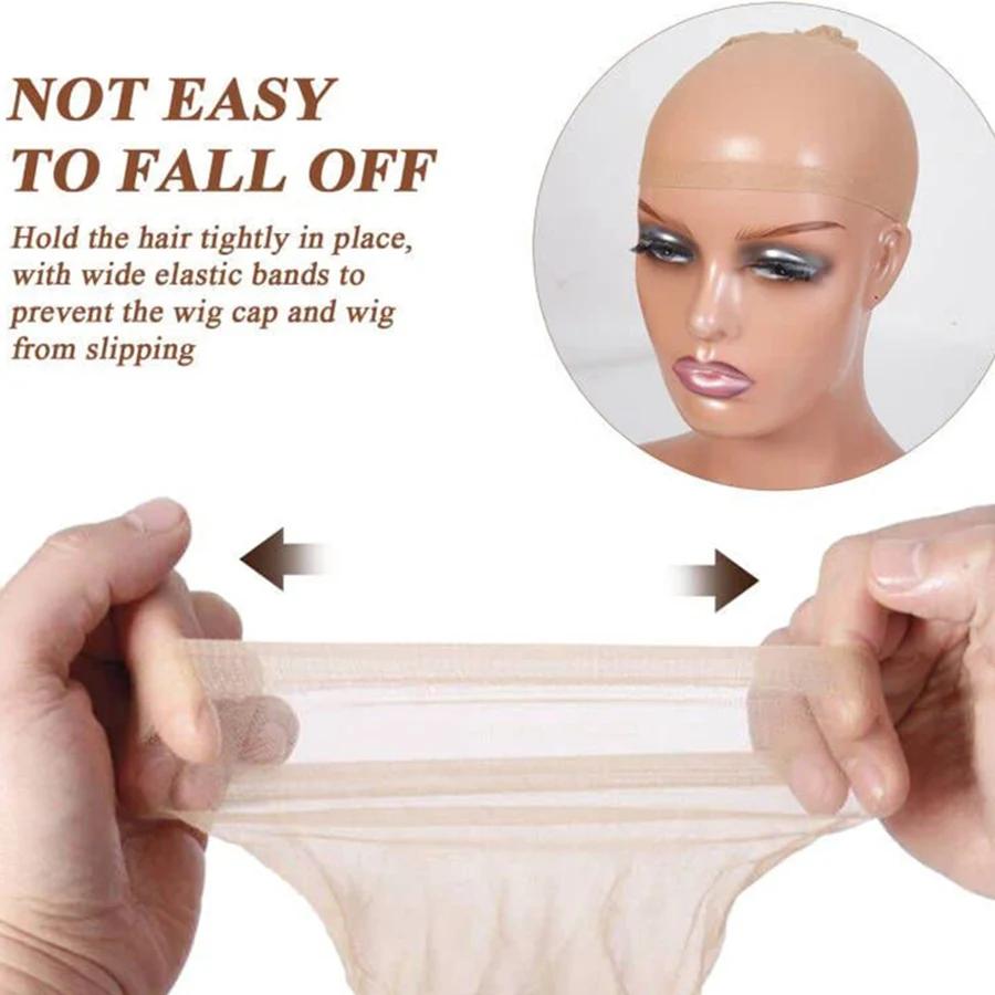 Wholesale HD Wig Caps High Quality Transparent HD Hair Nets Weave Nylon Stretchy Lace Front Wig Cap for Women Men Light Brown