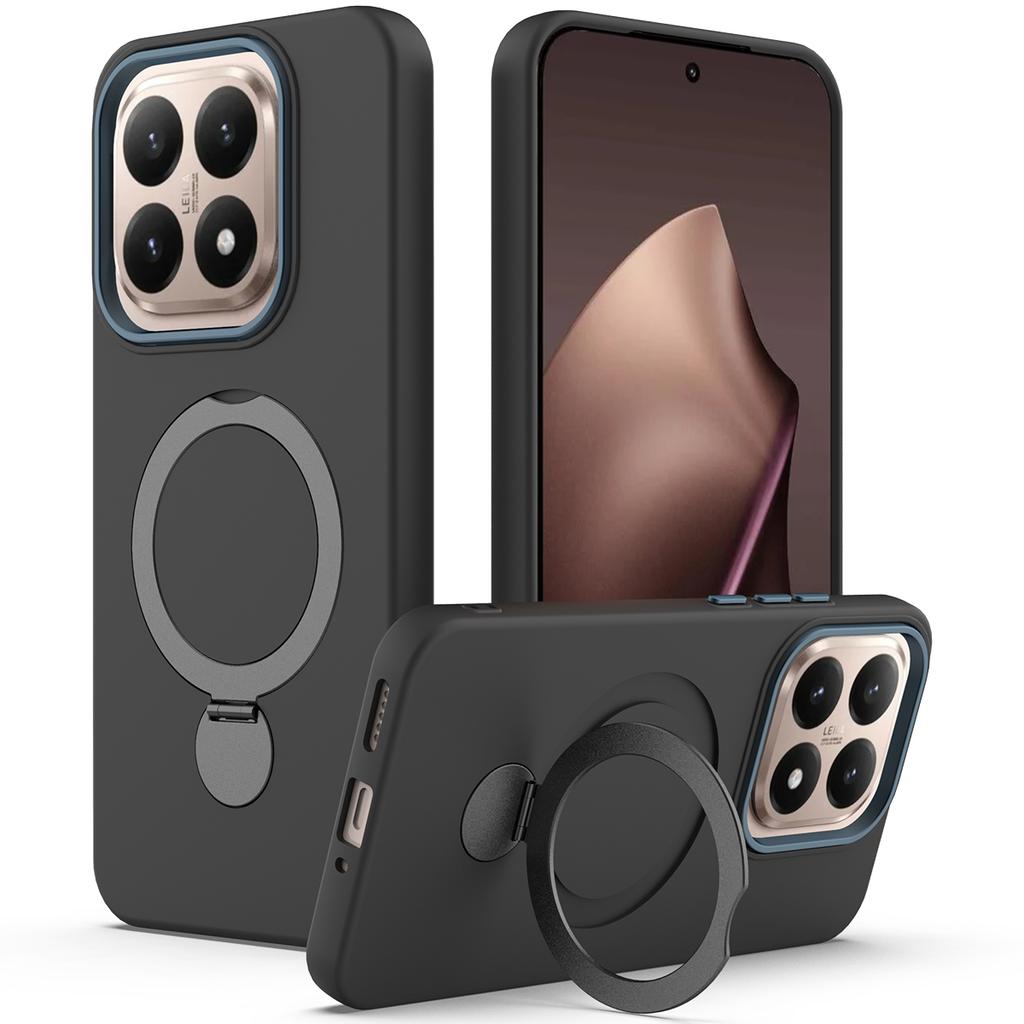 For Xiaomi 15T Magnetic Case Rotating Ring Kickstand TPU + PC Back Cover