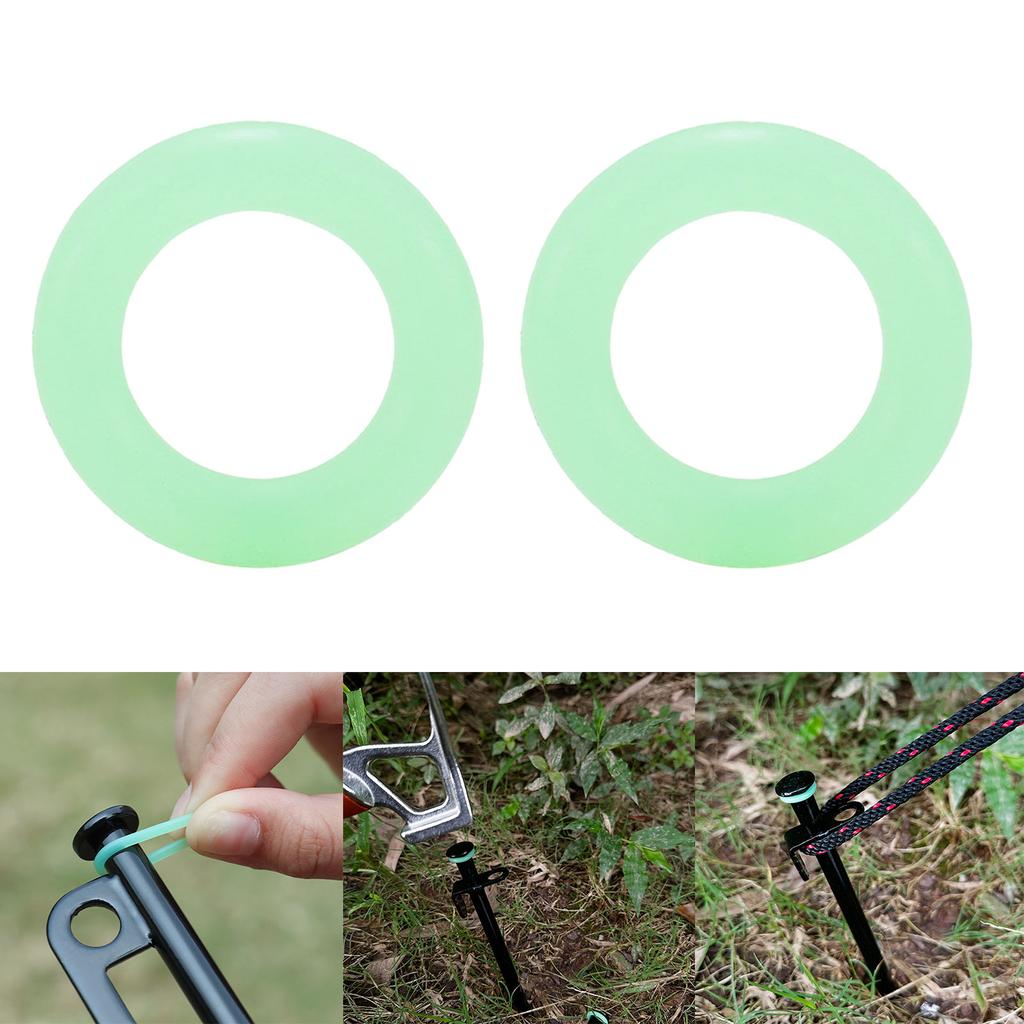 Tent Stack Rings Glow In The Dark Tent Canopy Nail Rings Fluorescent Camping Ground Stack Circle Luminous Tent Pegs Loop