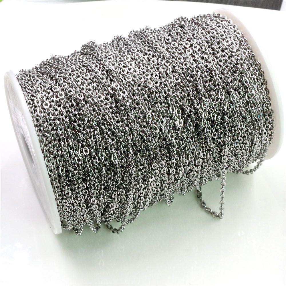 5 Meters/Lot Never Fade Stainless Steel Squash Cross Necklace Chains For DIY Jewelry Findings Making Materials Handmade Supplies