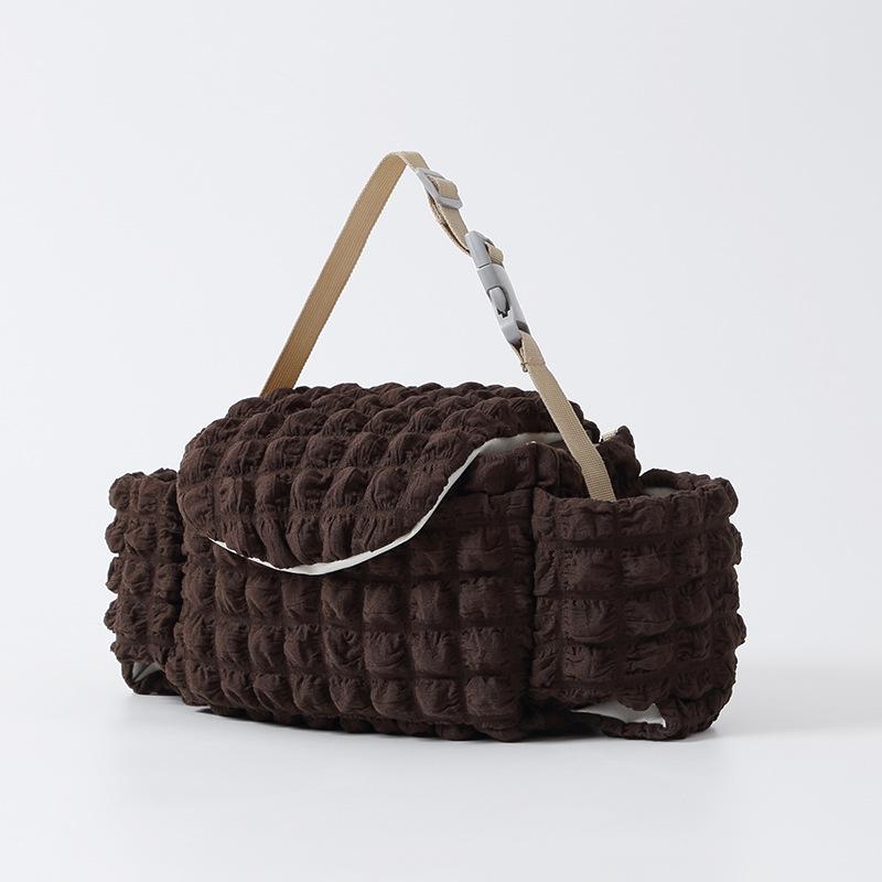 

Baby Stroller Hanging Bag Pouch Storage Bag Mom s Bag Push Carrying Bag for Outings Multi Functional Hanging Bag for Car Seats темно-коричневого