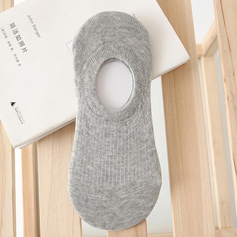 Summer Solid Color Socks Black And White Gray Invisible Socks Light Mouth Low Top Men'S Simple Socks Breathable Boat Socks Women