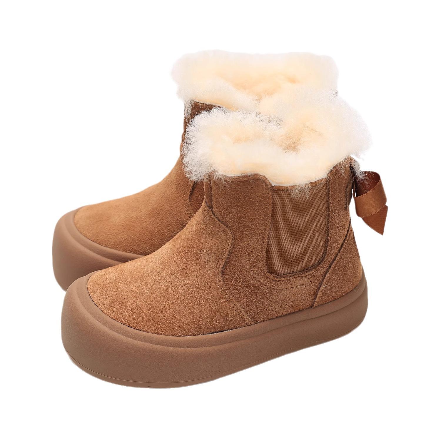 

Зимние замшевые сапоги для девочек, короткие сапоги 33 хаки