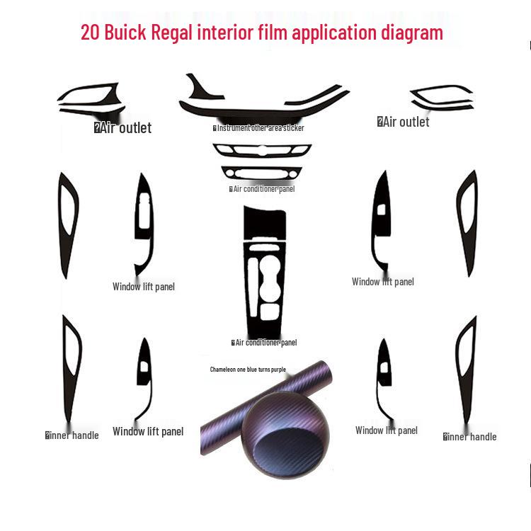 Buick Regal 2020-21 GS Center Console Carbon Fiber Shifter Wrap Interior Sticker