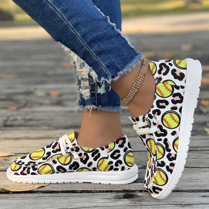 Fashion European and American Casual Women's Shoes 2024 Autumn New Round Toe Lace Up Canvas Comfortable Flat Sports Women's Single Shoes