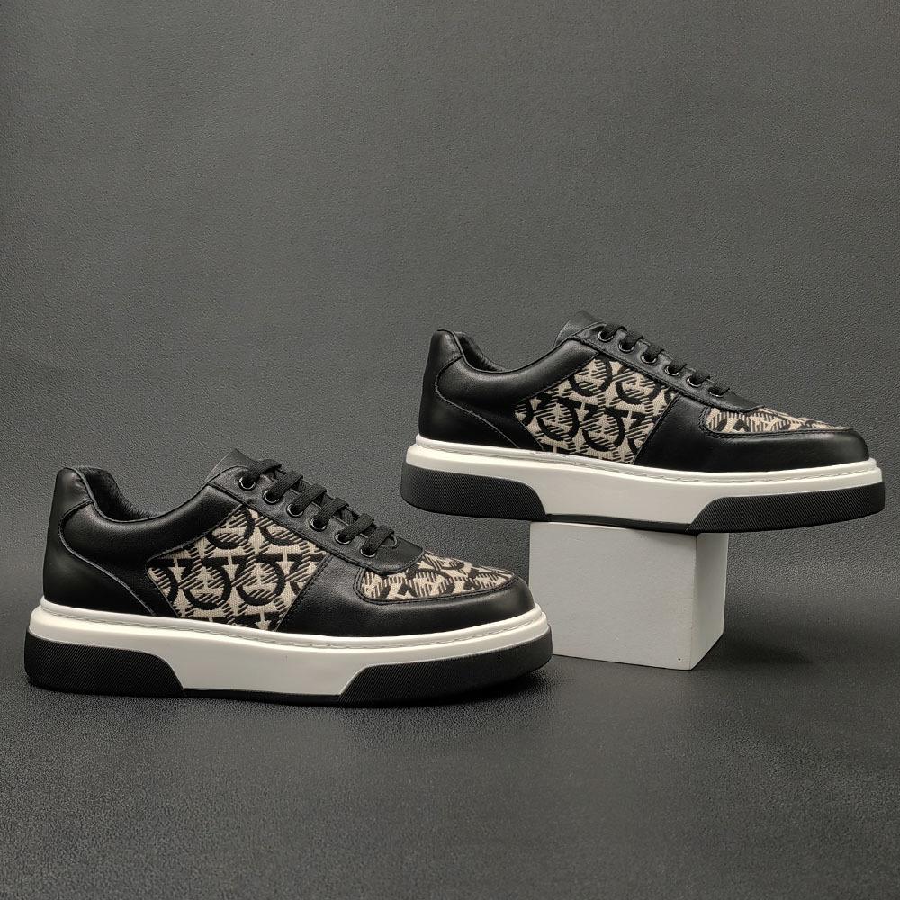 Frühling neue Board-Schuhe Herrenschuhe trendig vielseitig europäische Station Herrenschuhe leichter Luxus High-End Herren Plateau Freizeitschuhe