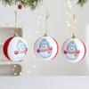 3PCS/SET Flocked Christmas Tree Ornament Cartoon Snowman/Santa Claus/Elk Xmas Tree Hangings Colorful Shimmer