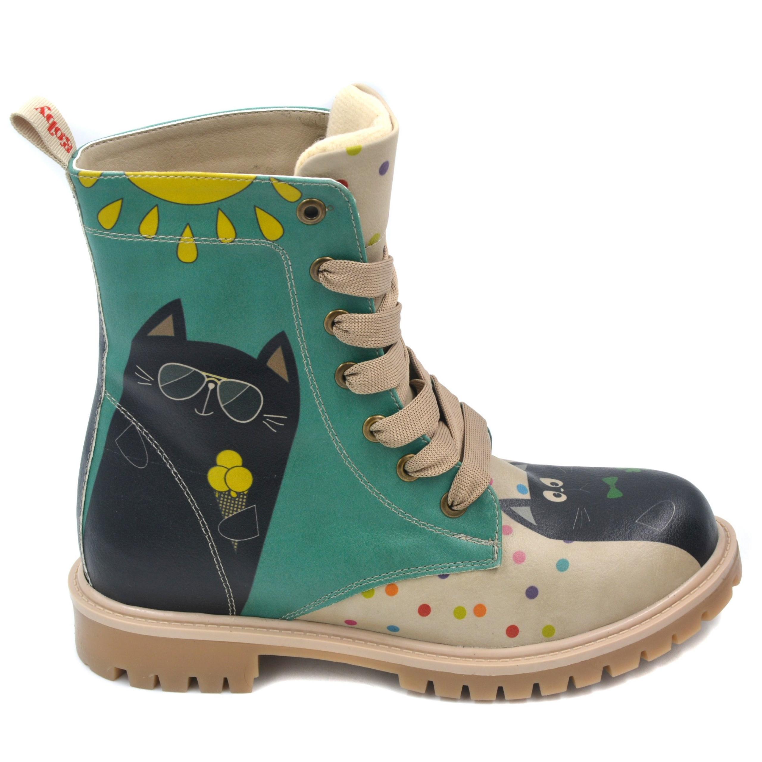 

Colorful Printed Boots / Retro Women s Shoes, Handmade Multicolored Artistic Boots, Birthday Gift 36 різнокольоровий