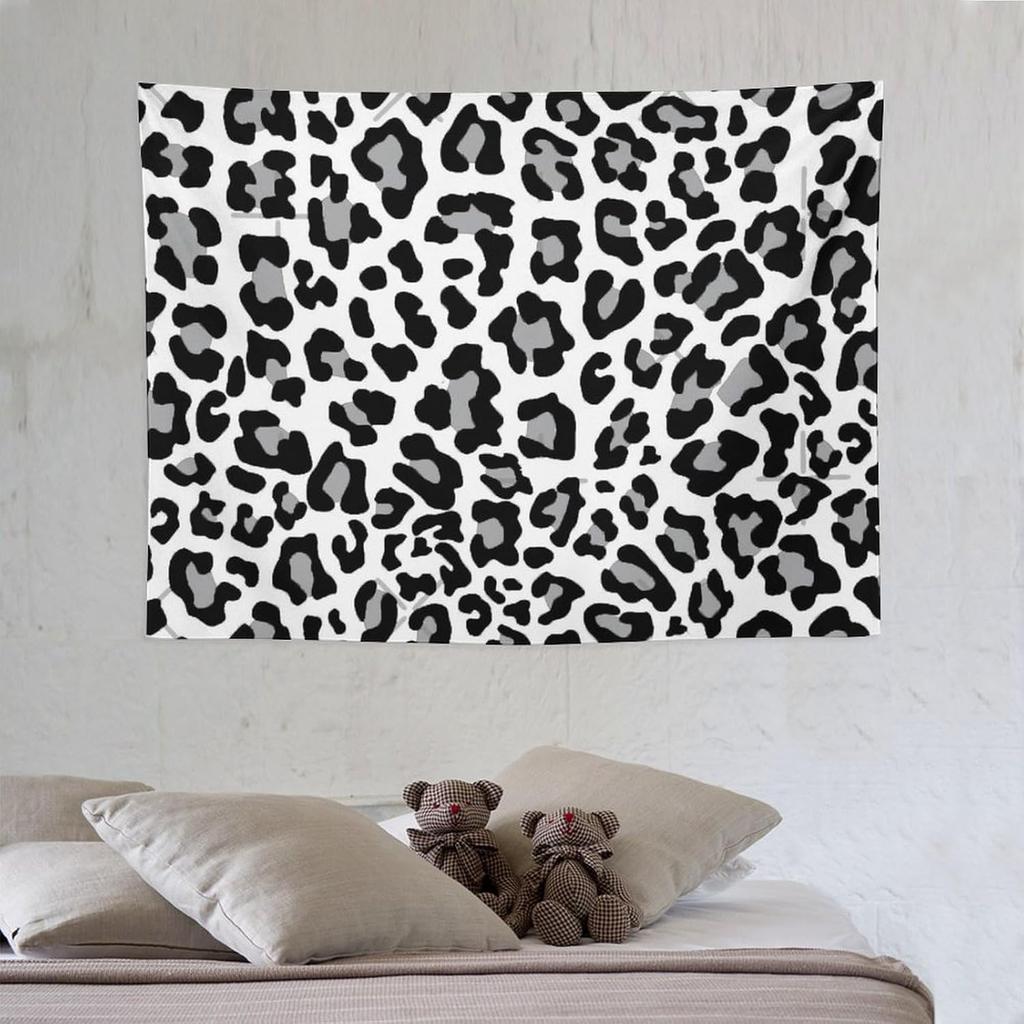 Black White And Grey Leopard Print Cute Tapestry Wall Hanging, Beautiful Bedroom, Living Room Decoration Suitable for Everyone