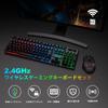 Wireless Gaming Keyboard and Mouse Set, 108-Key LED Backlit RGB Keyboard, 2.4GHz Wireless, Rechargeable, Japanese Layout, 19-Key Anti-Collision,