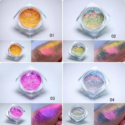Multichrome Chameleon Eye Shadow Powder Nail Glitters Aurora Neon Rainbow Pigment Chrome Powder Iridescent Eyeshadow Nail Decors