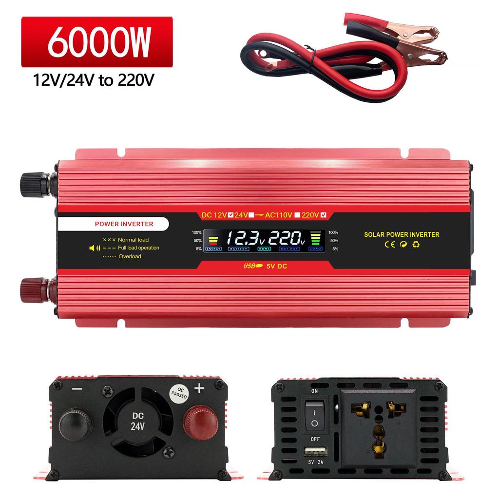 4000W Digital Car Power Inverter 12V/24V to 110V/220V