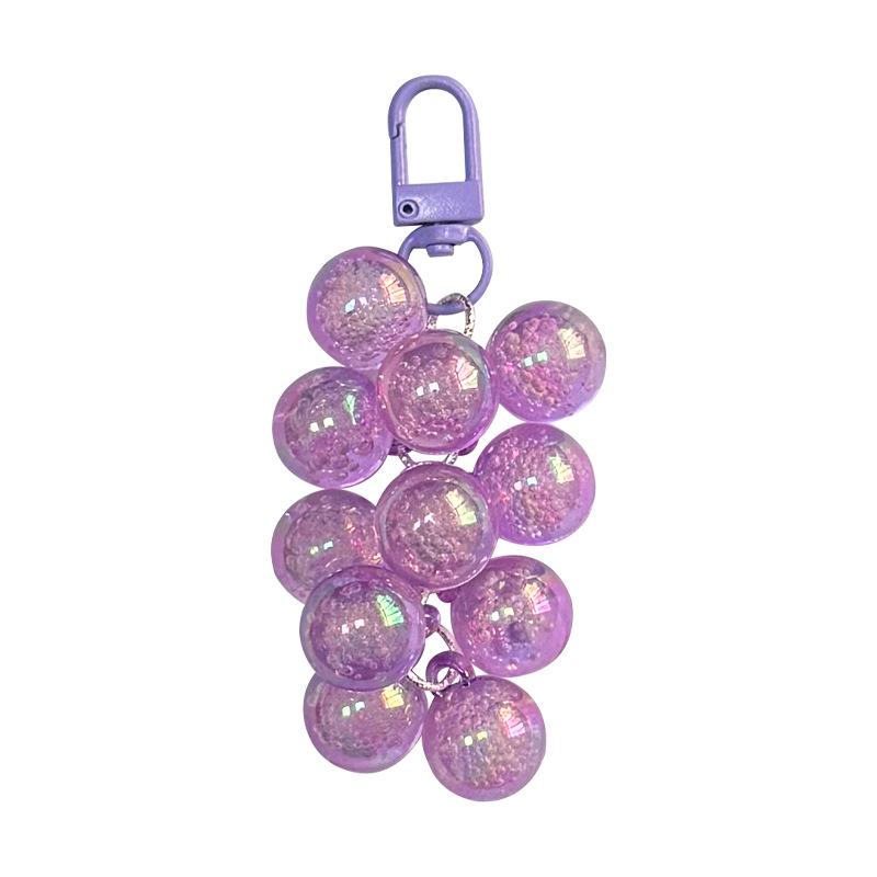 Acrylic Grape Cluster Keychain & Pendant - Crystal Grapes for Backpack or Phone