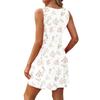 Women's Summer Dress Casual Sleeveless Round Neck Floral Print Vest Sundress