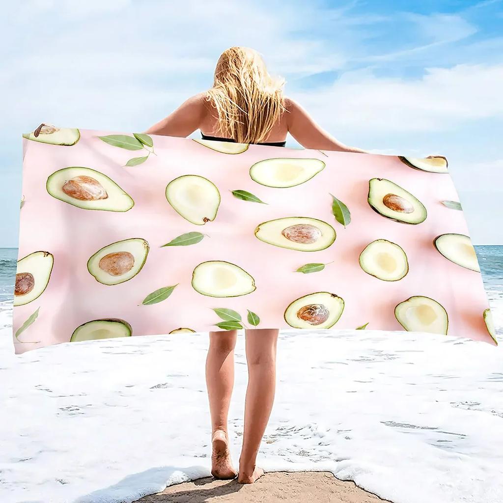 Avocado Beach Towels,Outdoors Pool Microfiber Towel Soft Fluffy and Super Absorbent Sand Free Quick Dry Lightweight Bath Towels