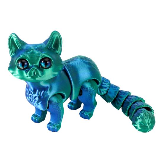 3D Printed Cat Ornament Articulated Cat Figurine with Flexible Joints Desktop Pet Cat Fidget Toy for Stress Relief Kids Adults Gift