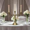 3Arm Candelabra European Style Triple Candle Stand Romantic Dinner Decor Metal for