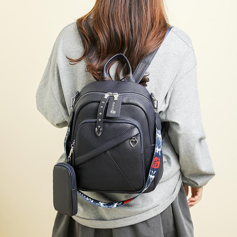 Large Capacity Soft Leather Backpack Women's Multifunctional Shoulder Bag