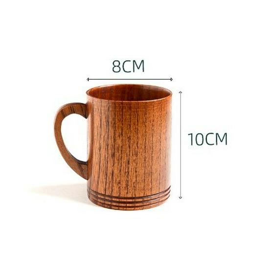 Taza de Cerveza y Taza de Café de Madera Japonesa con Asa - Resistente a Altas Temperaturas, Diseño Creativo