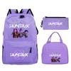 Demon Hunters Printed Children's Backpack Three-piece Campus Fashion Primary and Secondary School Students Large Capacity School Bag