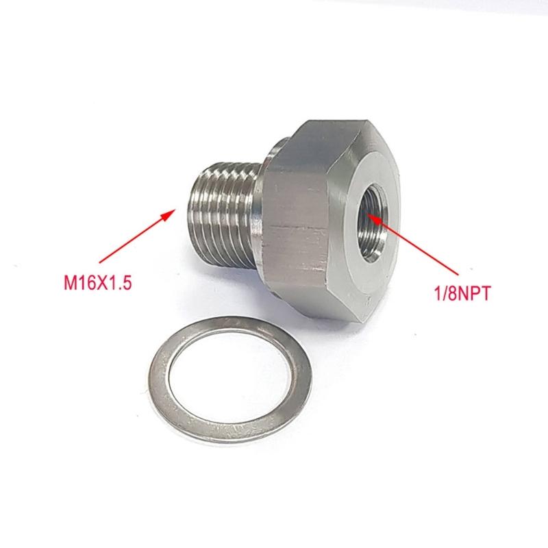 O2 Sensor Bung Hexagon Plugs Stainless Steel M16x1.5 Oxygen Hexagon Bung Plug with Gasket for Auto Car Universal Fitting