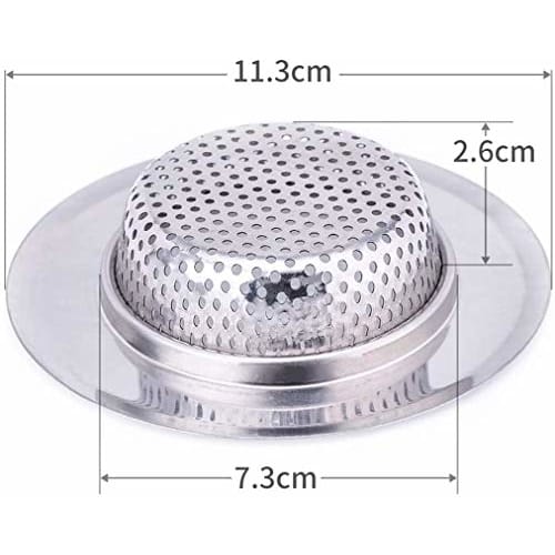 Shallow Stainless Steel Sink Waste Tray for Sinks, Perforated, No Net Required, Drain Size: 75-100mm