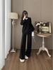 Elegant Halter Neck Knit Sweater & Wide-Leg Pants Set for Women - Autumn/Winter
