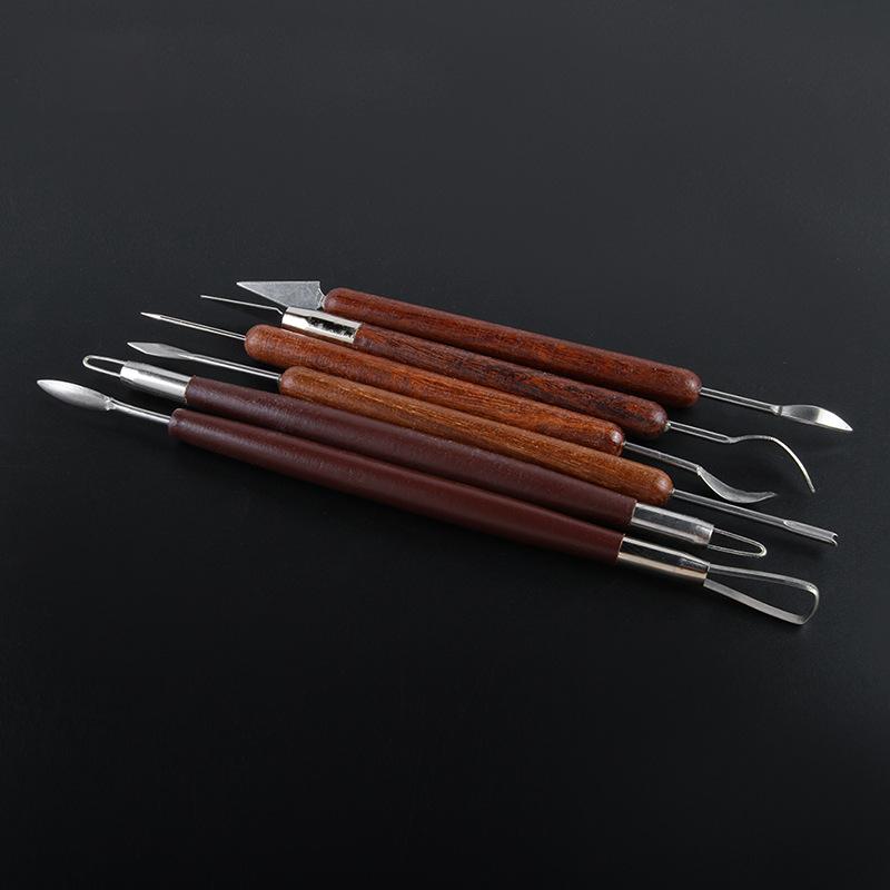 Set of 6 Red Fine Carving and Pottery Clay Sculpting Tools
