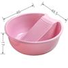 Thickened Plastic Washbasin with Washboard for Laundry and Baby Clothes
