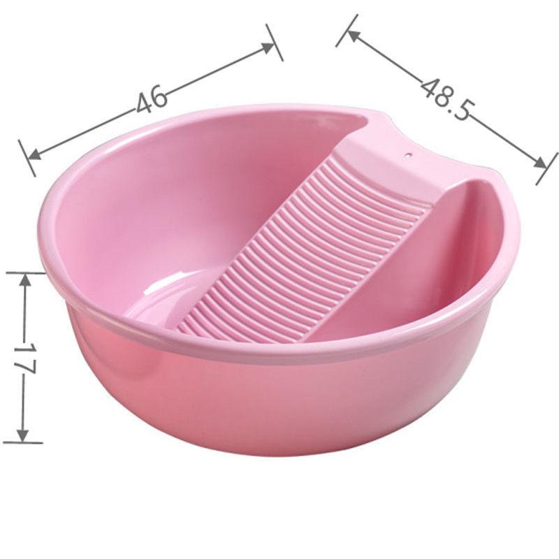Thickened Plastic Washbasin with Washboard for Laundry and Baby Clothes