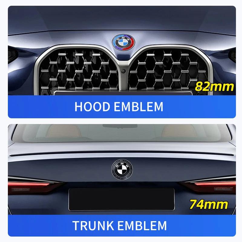 74mm 82mm Rear Boot Badges Front Hood Trunk Emblem Logo for BMW F18 F10 E64 E63 E60 E52 E83 E46 E92 E90 E84 E93 G03 F20 X3 X5 X6