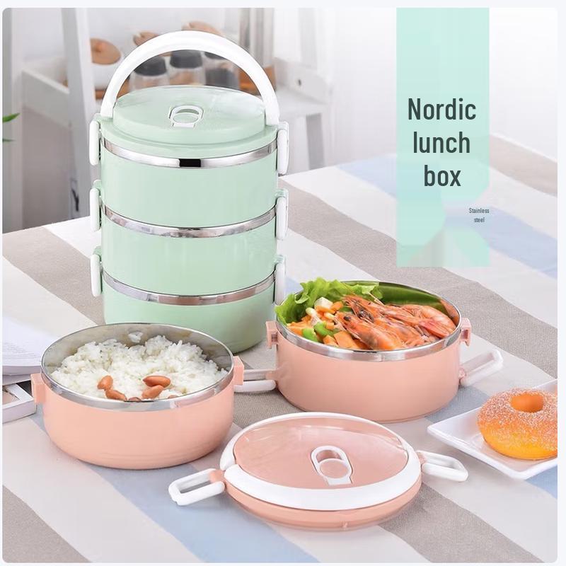 SIFAR Portable 3-Layer Stainless Steel Insulated Lunch Box