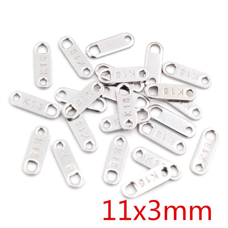 100 pcs Stainless Steel Tail Chain Tags for DIY Jewelry, 10-20g Pendant Accessories