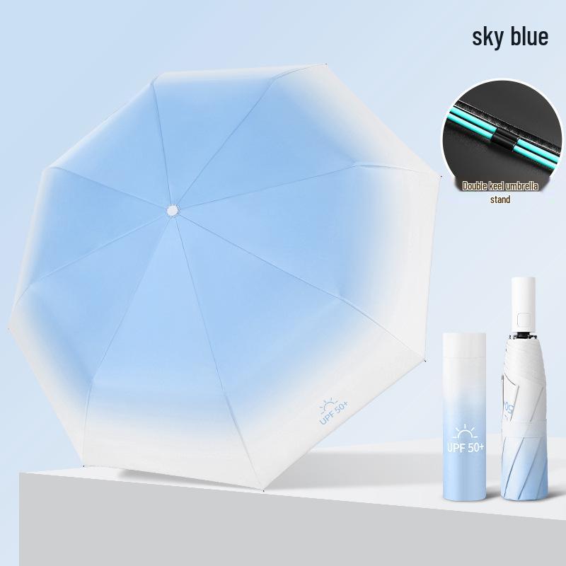 Gradient Color Automatic Foldable Umbrella for Sun & Rain with UV Protection for Women