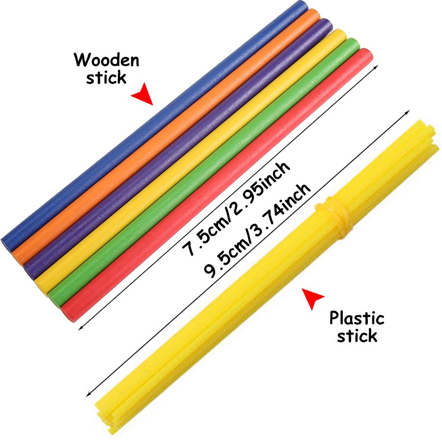 100pcs Counting Sticks Wooden/Plastic Available Student Math Learning Teaching Aids School Mathematical Calculation Accessories