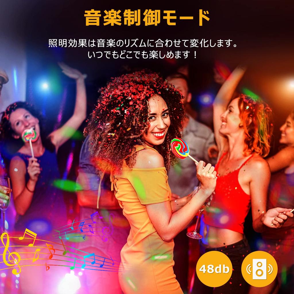 Litake LED Mirror Ball Disco Light, USB Rechargeable, 15 Colors, RGB Rotating, Voice Activated, Remote Control, Multi-Color Changing, Perfect for