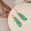 Jasper Stone Earrings for Women Trendy Dangle Earrings Fishhook Drop Earrings