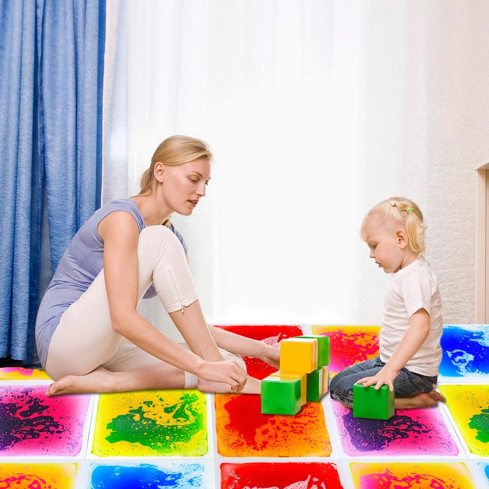 Liquid Floor Tile Sensory Mat 30x50CM - Flowing PVC Puzzle Brick