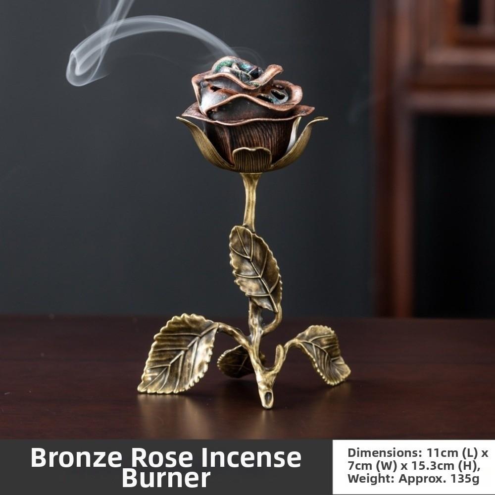 Easy to Clean Incense Holder Rose Metal Rose Burner New Rose Incense Burner коричневый