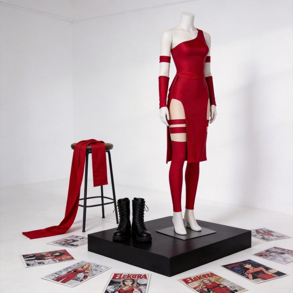 Antihero Assassin Elektra Cosplay Costume With Spandex Fabric For Halloween And Anime Events