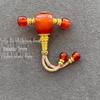 Red Agate Triple Connector for DIY Buddhist Bead Accessories