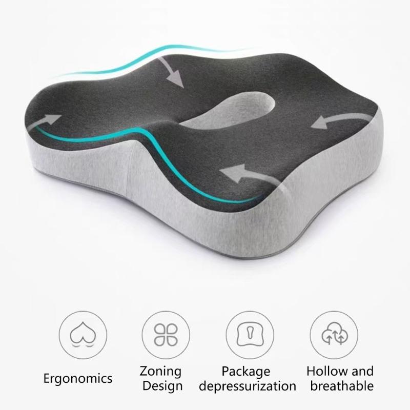 Ergonomic Coccyx Pillow with Removable Washable Cover Support for Long Sitting Hour Office Car