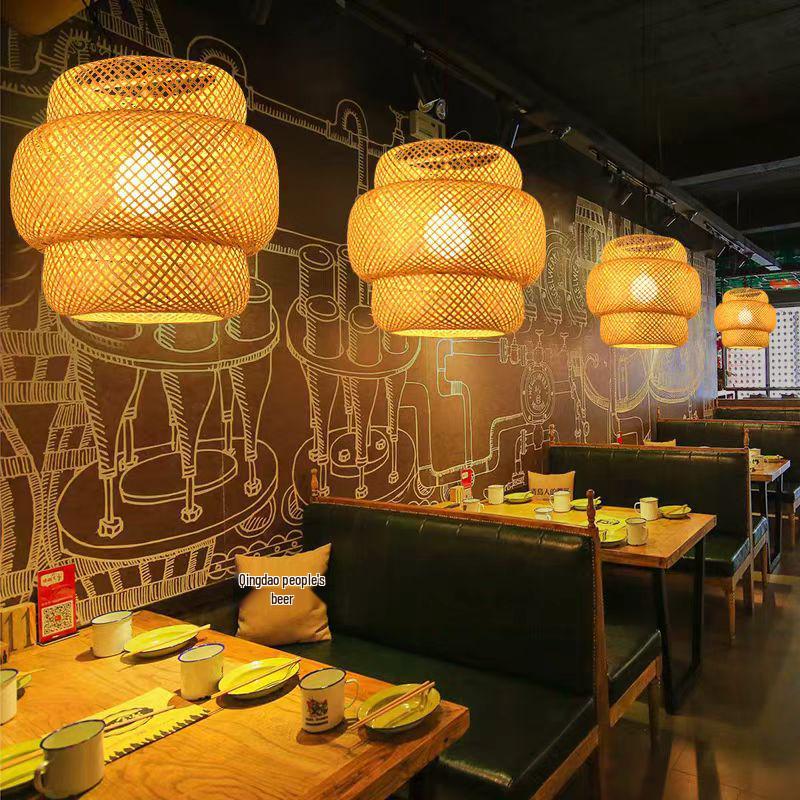 Bamboo Weaving Pendant Lamp - Zen Tea Room & Restaurant Lighting, New Chinese Style Rattan Lantern