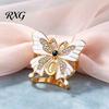 Enamel Butterfly Scarf Ring Ring, Sparkling Rhinestone Slide Retro Elegant Wrap Holder for Women Neckerchiefs Scarves Shirts Buckle