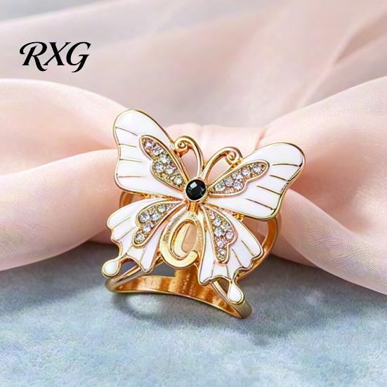 Enamel Butterfly Scarf Ring Ring, Sparkling Rhinestone Slide Retro Elegant Wrap Holder for Women Neckerchiefs Scarves Shirts Buckle