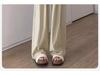 Yamamoto Women's High-Waist Wide-Leg Ice Silk Pants - Summer/Spring/Autumn Floor-Length Casual